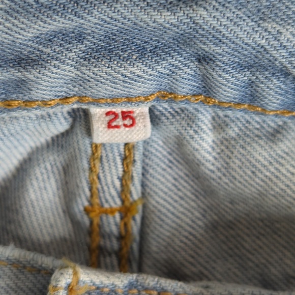 Levi’s Wedgie Icon Button Fly Distressed Jeans SZ 25 - Picture 6 of 15
